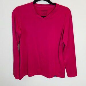 Patagonia Daily Capilene Base Layer Vibrant Pink Long Sleeve Women's Tee Size M